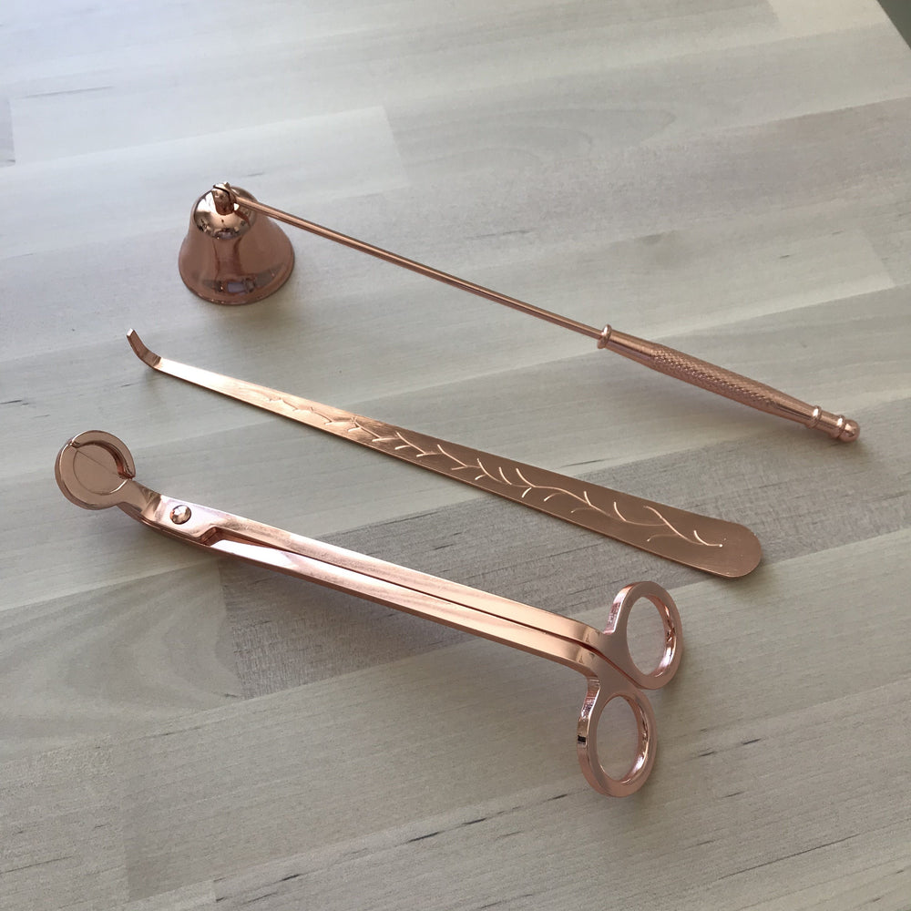 
            
                Load image into Gallery viewer, Rose Gold Candle Wick Trimmer Set
            
        